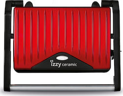 Izzy IZ-2008 223700 Sandwichmaker mit Keramikplatten für for 2 Sandwiches Sandwiches 800W Spicy Red Ceramic