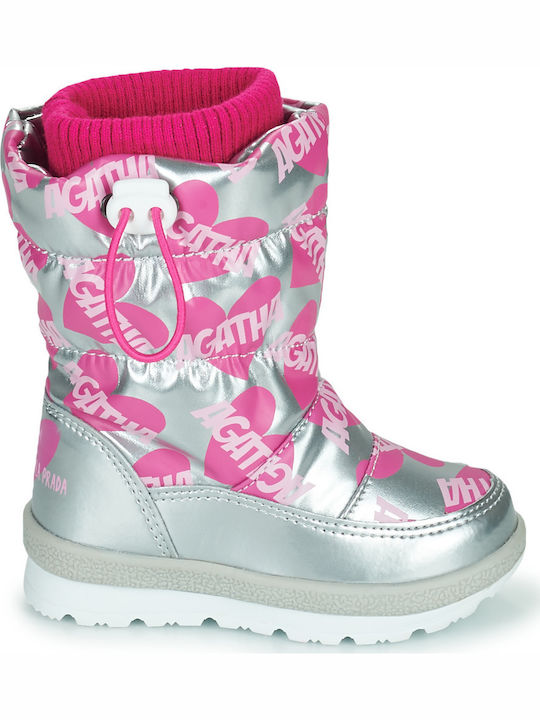 Anatomical Kids Snow Boots with Zipper Silver