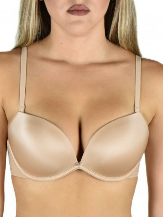 Double Bej Sutien Push Up cu Baloane