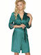 Irall Emerald Women's Satin Pajama Robe Green