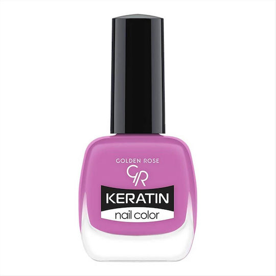 Golden Rose Keratin Glossy Βερνίκι Νυχιών Μακράς Διαρκείας Μωβ 60 10.5ml