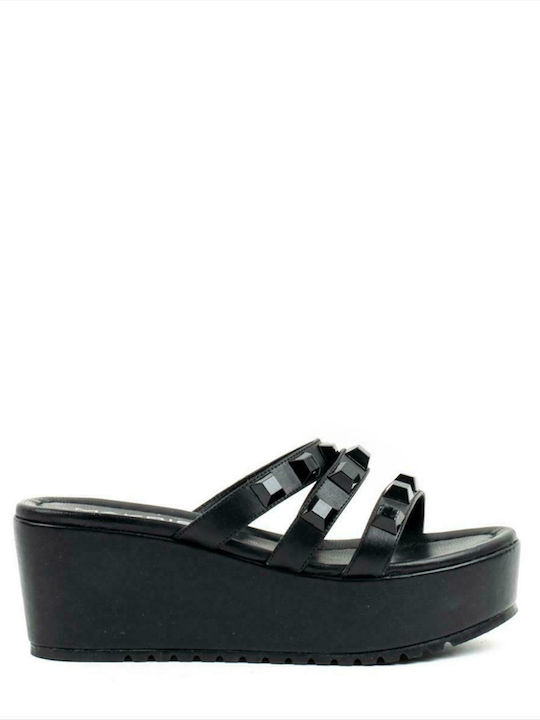 Women's Leather Platforms Makris 17.H19 Black BLACK