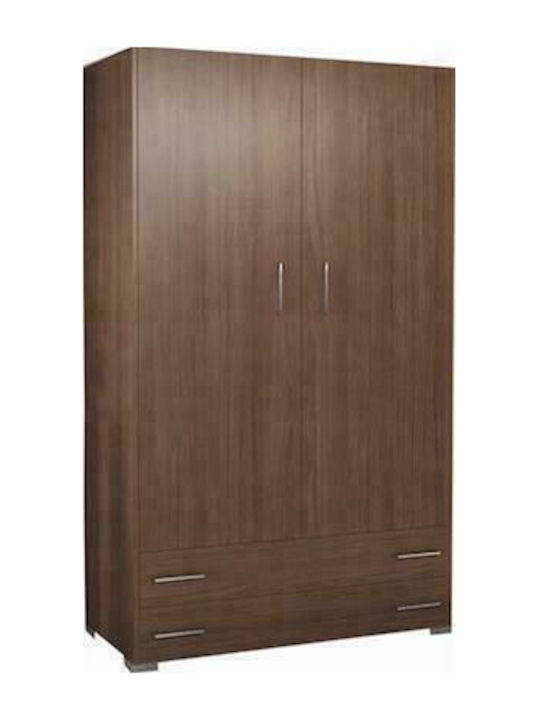 Doppeltür Kleiderschrank Ν2 Walnut 105x50x180cm