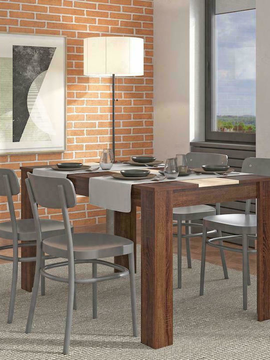 Domus Τραπέζι Τραπεζαρίας Ξύλινο Dark Sonoma / Sonoma 135x80.5x74.5εκ.