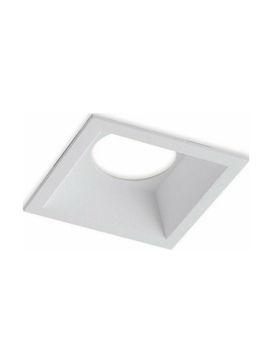 Fan Europe Ayris-Q BCO Square Metallic Frame for Spot GU10 White 10x10cm. 1pcs