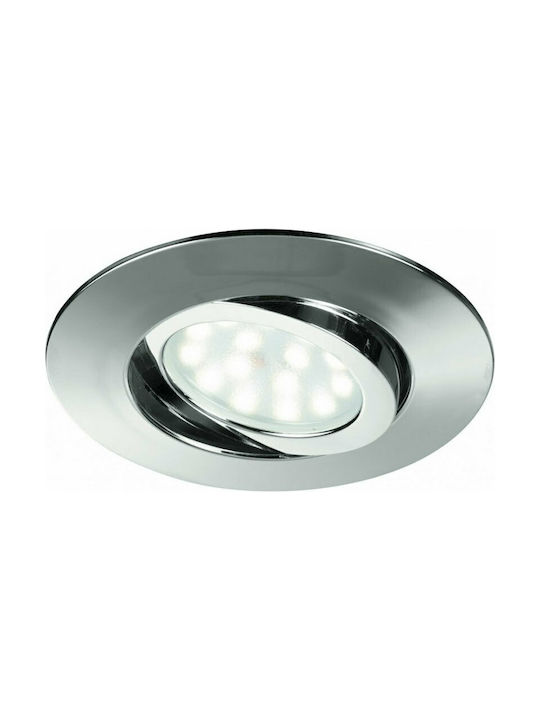 Fan Europe Zenit-5W CR Round Metallic Recessed Spot with Integrated LED and Warm White Light Silver 2.5x2.5cm. 1pcs