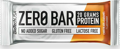 Biotech USA Zero Bar with Native Whey Isolate Batoană cu 40% Proteine și Aromă Caramelă Ciocolată 50gr