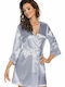 Donna Damen Satin Robe Gray