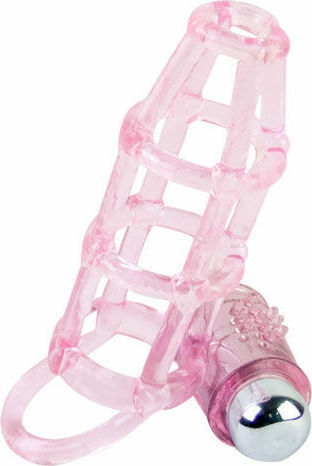 Baile Sweet Cage Sleeve Cock Ring Προέκταση Πέους με Δόνηση Ροζ 11cm