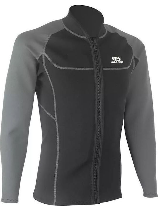 Aropec Aropec Taucherjacke mit Reißverschluss Schwarz / Grau 1.5mm