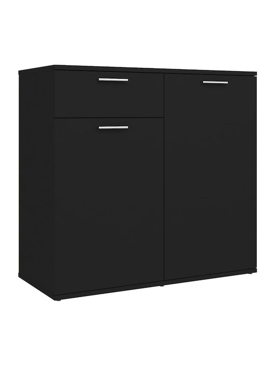 Wooden Buffet with Drawers Black L80xW36xH75cm