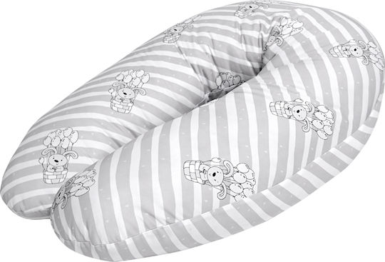 Lorelli Μαξιλάρι Εγκυμοσύνης & Θηλασμού Γκρι Striped - Grey 190cm