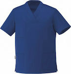Egochef Leonardo Unisex Medizinische Bluse Blau aus Baumwolle und Polyester