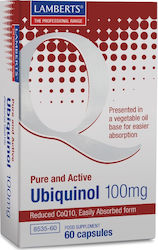 Lamberts Pure & Active Ubiquinol (reduced CoQ10) χωρίς Γλουτένη 100mg 60 κάψουλες