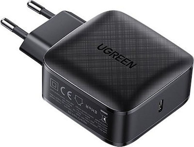 Ugreen Charger Without Cable with USB-C Port 65W Power Delivery / Quick Charge 2.0 / Quick Charge 3.0 / Quick Charge 4+ / Quick Charge 4.0 Blacks (CD217)