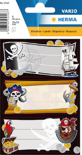 Herma Pirates Ετικέτες Τετραδίων 7.6x3.5cm 9τμχ