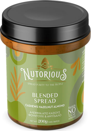 Nutorious Nut Butter Blended with Hazelnuts, Almonds, Cashews and Peanuts 200gr