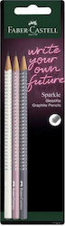 Faber-Castell Sparkle Neo Σετ 3 Μολύβια B Ροζ