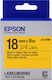 Epson LK-5YBP Ταινία Ετικετογράφου 9m x 18mm σε Κίτρινο Χρώμα