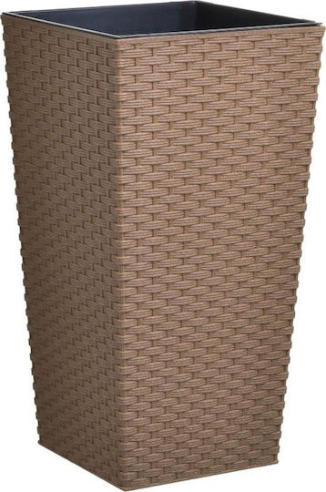 Click Pl Planter Plastic Beige 25x25x47cm.