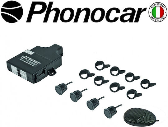 Phonocar Car Parking System Front Wheel with Buzzer and 4 Sensors in Black Color