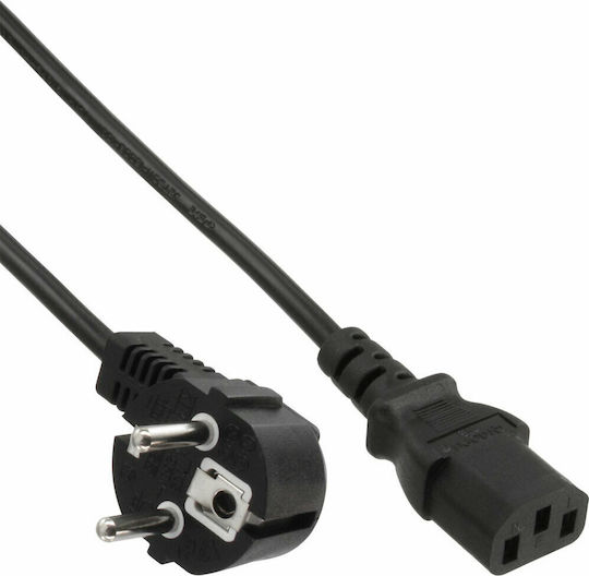 InLine Schuko - IEC C13 Cable 5m Μαύρο 16655
