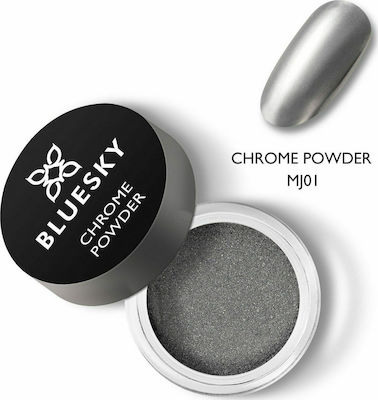 Bluesky Chrome Powder Dekopulver für Nägel in Silber Farbe MJ01