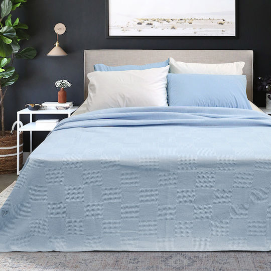 Lino Home Renk Κουβέρτα Πικέ Μονή 170x240εκ. Ciel