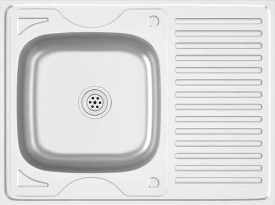 vidaXL Ένθετος Νεροχύτης Inox Μ80xΠ60cm Ασημί