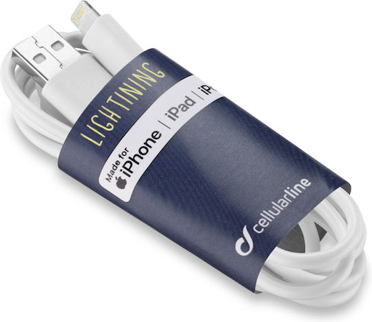 Cellular Line USB to Lightning Cable Λευκό 0.9m (TAUSBDATA90CMMFIW)