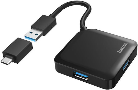 HAMA Hub 4 Θυρών USB 3.2 με σύνδεση USB-A / USB-C