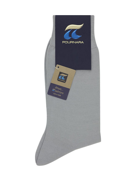 Pournara Ανδρικές Μονόχρωμες Κάλτσες Γκρι 5Pack