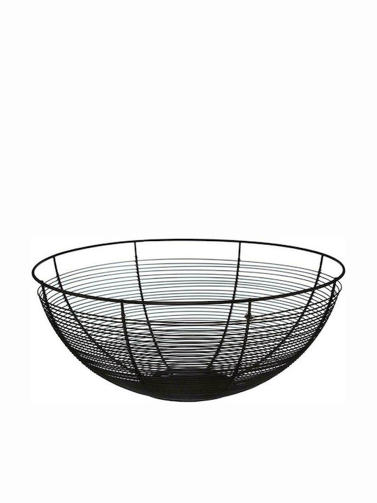 Atmosphera Fruit Bowl Metallic Black 32x32x12cm