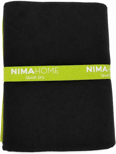 Nima Riva Πετσέτα Microfiber Σώματος Μαύρη 160x90εκ.