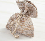 Παρίσης Wedding Favor Pouch with Burlap and Lace