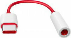 OnePlus Μετατροπέας USB-C male σε 3.5mm female Κόκκινο