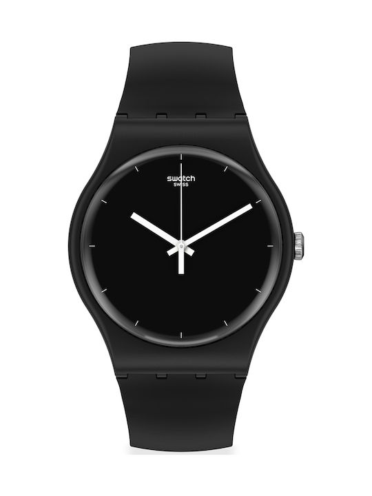 Swatch Think Time Ceas Bărbați 42mm Baterie Cu Curea Din Cauciuc Neagră