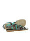 Lola Leder Flache Sandalen für Damen in Braun Farbe