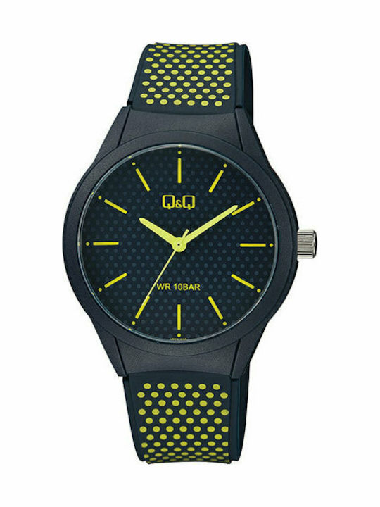 Q&Q Herrenuhr 40mm Batterie mit Kautschukarmband