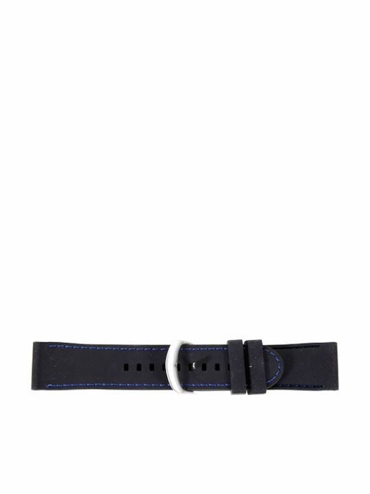Tzevelion S013 Rubber Strap Μαύρο/Μπλε 22mm