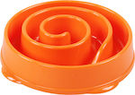 Pawise Swirl Small Plastic Bowls Dog Food Orange Slow Feeding 11095