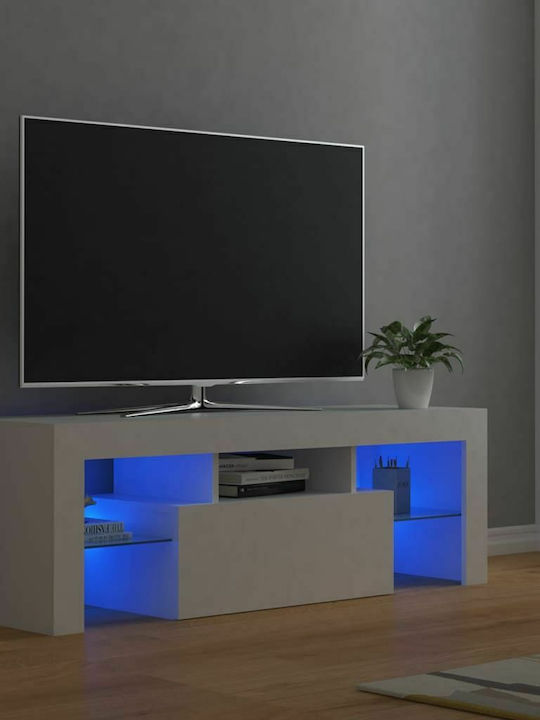 Έπιπλο Τηλεόρασης με Φωτισμό LED Λευκό Μ120xΠ35xΥ40cm