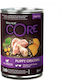 Wellness Core Duo Protein Wet Food for Puppies in Cans with Turkey and Chicken Grain-Free 400gr