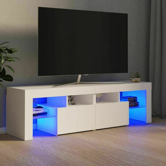 TV Stand with LED Lighting White M140xD35xH40cm