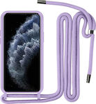 Silicone Back Cover with Strap Lilac (Galaxy A51)