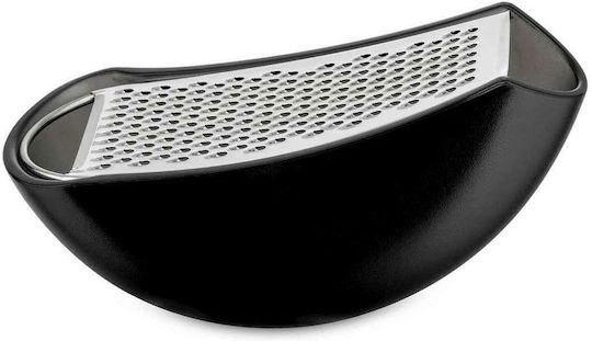 Alessi Τρίφτης Τυριού με Δοχείο Μαύρος 15.3x7.5x6.7cm
