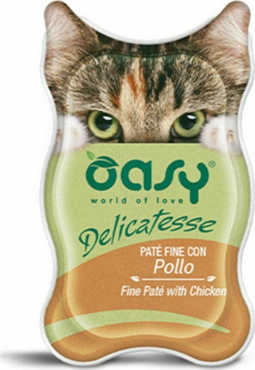 Oasy Delicatesse Pate Adult Wet Food for Adult Cats in Cans with Chicken 85gr