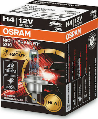 Osram H4 Night Breaker 200 +200% Έξτρα Φως 12V 55W 1τμχ