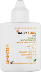 Seventeen Daily Fluid Waterproof Sunscreen Lotion Face SPF50 with Color 35ml