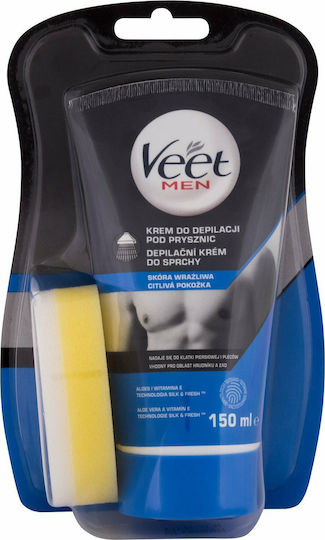 Veet Hair Removal Body Cream for Men Men Suitable for Sensitive Skin with Aloe Vera 150ml